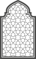 Ramadán ventana con modelo. Arábica marco de mezquita puerta. islámico diseño modelo. oriental decoración con ornamento. png