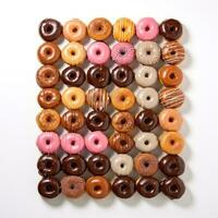 Donut wall. Donuts arranged on a wall for a fun display. isolated photo