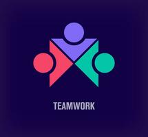 Creative teamwork logo. Unique color transitions. Leadership and corporate logo template. vector