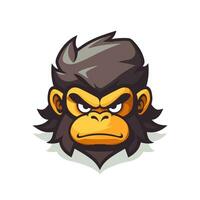 Angry gorilla mascot logo design. Vector illustration isolated on white background.