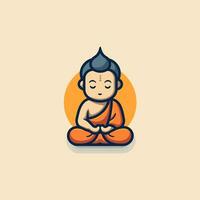 vbBuddhist monk icon. Vector illustration in flat design style.