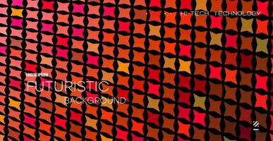 Bright abstract pattern of stars. Orange lighting background with diagonal stars. Distorted perspective. vector