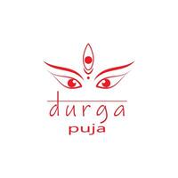 durga shakti, the goddess of power, is depicted in red on a white background vector