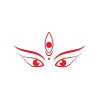 durga shakti, the goddess of power, is depicted in red on a white background vector