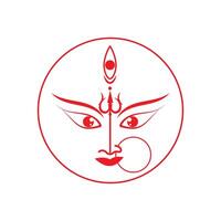 durga shakti, the goddess of power, is depicted in red on a white background vector