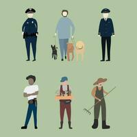 set illustrated people vector design