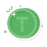 Well designed icon of tether coin, cryptocurrency coin vector design