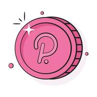 Well designed icon of Polkadot coin, cryptocurrency coin vector design