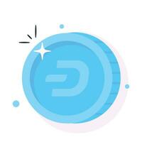 Well designed icon of Dash coin, cryptocurrency coin vector design