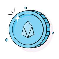 Well designed icon of EOS coin, cryptocurrency coin vector design