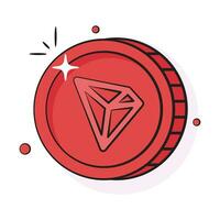 bien diseñado icono de tron moneda, criptomoneda moneda vector diseño