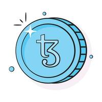 Well designed icon of Tezos coin, cryptocurrency coin vector design