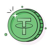 Well designed icon of tether coin, cryptocurrency coin vector design