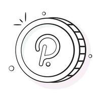 Well designed icon of Polkadot coin, cryptocurrency coin vector design