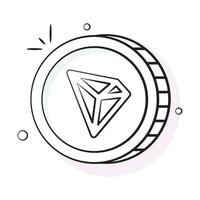 Well designed icon of Tron coin, cryptocurrency coin vector design