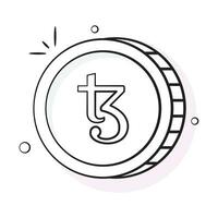 Well designed icon of Tezos coin, cryptocurrency coin vector design