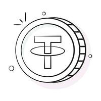 Well designed icon of tether coin, cryptocurrency coin vector design