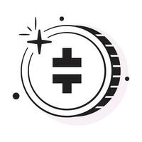 bien diseñado icono de theta simbólico moneda, criptomoneda moneda vector diseño