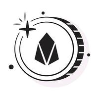 Well designed icon of EOS coin, cryptocurrency coin vector design