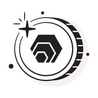 Well designed icon of HEX coin, cryptocurrency coin vector design