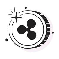 Well designed icon of ripple coin, cryptocurrency coin vector design