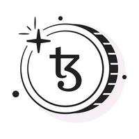 bien diseñado icono de tezos moneda, criptomoneda moneda vector diseño