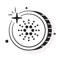 bien diseñado icono de cardano moneda, criptomoneda moneda vector diseño