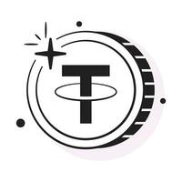 Well designed icon of tether coin, cryptocurrency coin vector design