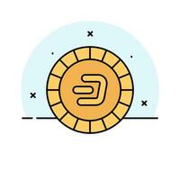 Well designed icon of Dash coin, cryptocurrency coin vector design