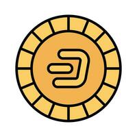 bien diseñado icono de guión moneda, criptomoneda moneda vector diseño