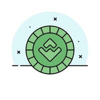 Well designed icon of wave coin, cryptocurrency coin vector design