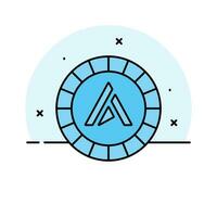 Well designed icon of Ardor coin, cryptocurrency coin vector design