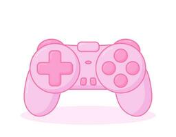 Kawaii pink game controller. Retro joystick for girls. Y2k gamepad. vector