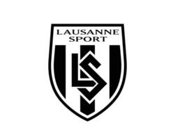 Lausanne Sport Club Logo Symbol Black Switzerland League Football Abstract Design Vector Illustration