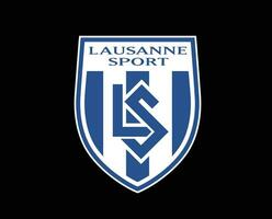 Lausanne Sport Club Logo Symbol Switzerland League Football Abstract Design Vector Illustration With Black Background