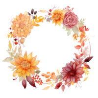 uma linda floral fronteira fundo para outono apresentando png