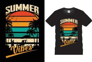 Vector illustration on the theme of SUMMER beach in sea beach surfing vector summer t shirt.Vintage Summer T shirt design, summer-typography t-shirt design, summer-vacation,summer-tree tshirt design.