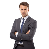 Handsome business man isolated on white png