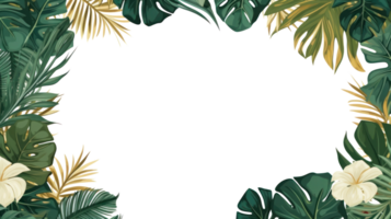 Tropical foliage border with space for text png