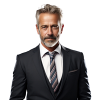 Handsome old business man isolated png