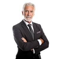 Handsome old business man isolated png