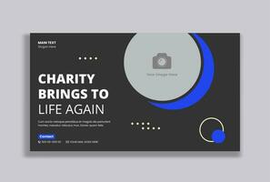 Video thumbnail and banner design for charity event video tutorials vector