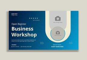 Video thumbnail and banner design for business workshop video tutorials vector