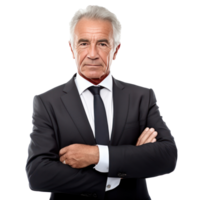 Handsome old business man isolated png