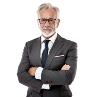 Handsome old business man isolated png