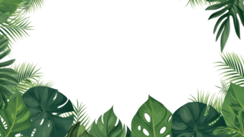 Tropical foliage border with space for text png