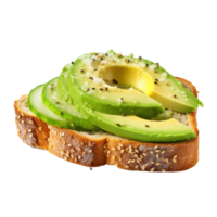 Avocat pain grillé tranché Avocat sur griller, saupoudré avec sel et poivre. png