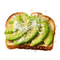 Avocado toast Sliced avocado on toast, sprinkled with salt and pepper. png