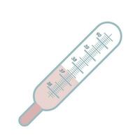 Isolated vector medical mercury thermometer with scale and numbers