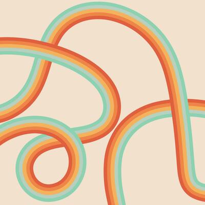 Hand drawn vector illustration of abstract pastel groovy rainbow background. template for banner, concept design, social media, advertisements, presentations, poster, background, print